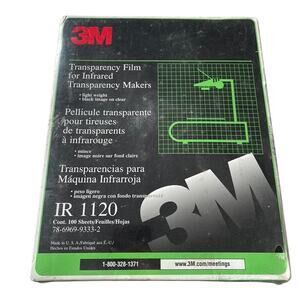 3M Transparency Film for Infrared Transparency Makers, model IR 1120 100‎ New